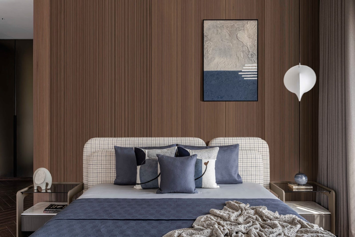 HAMPTON BLUE GREY COTTON BEDSPREAD SET