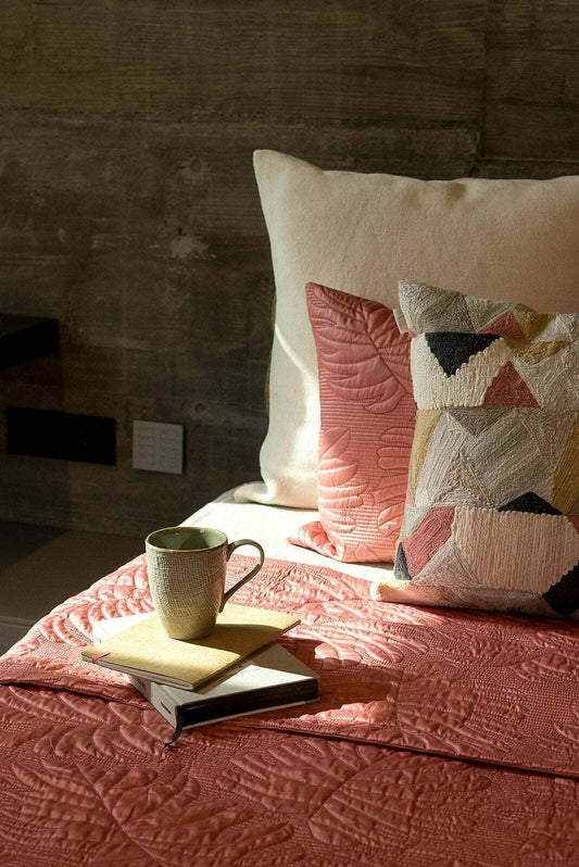 MALTA DEEP ROSE COTTON BEDSPREAD SET
