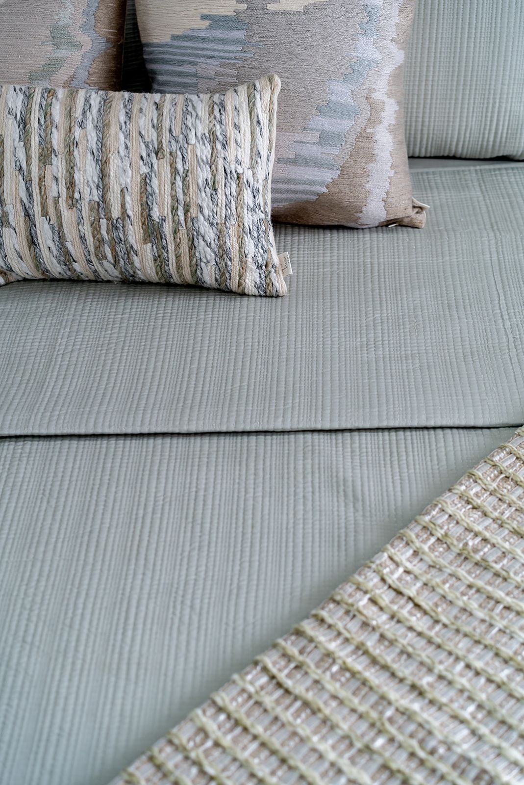LINEA MINT COTTON BEDSPREAD SET