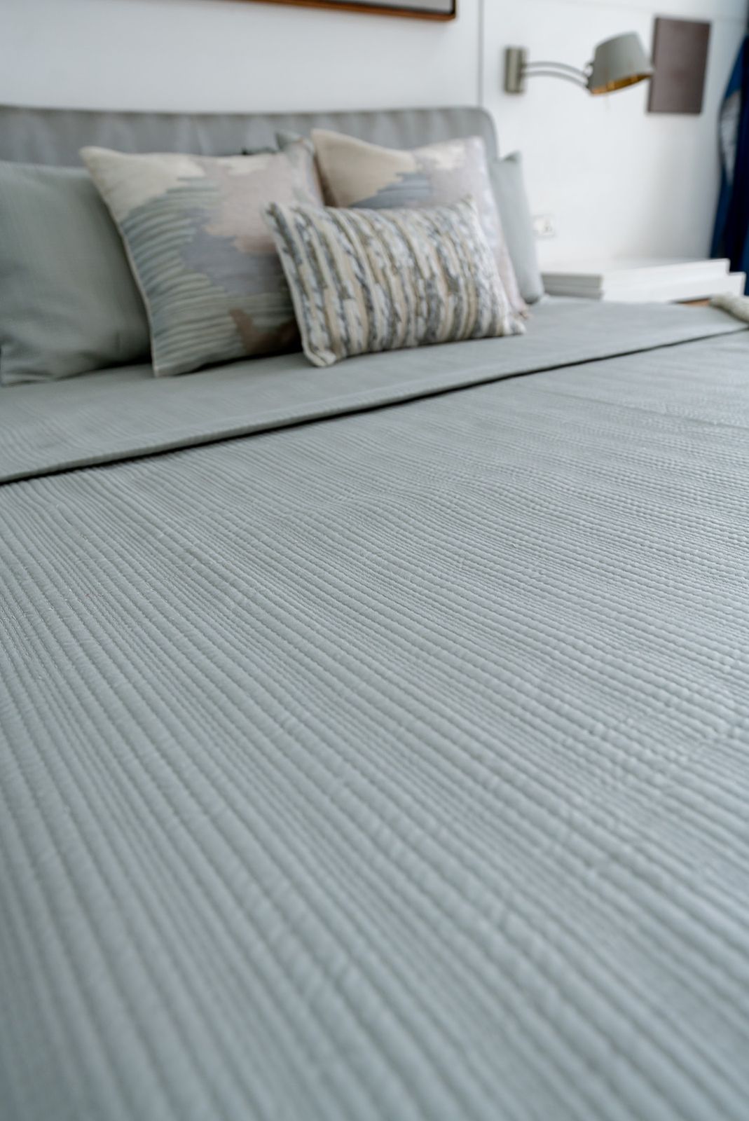 LINEA MINT COTTON BEDSPREAD SET
