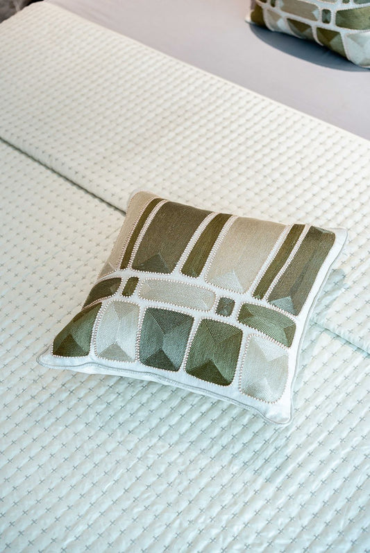 JADE HAND EMBROIDED CUSHION COVER