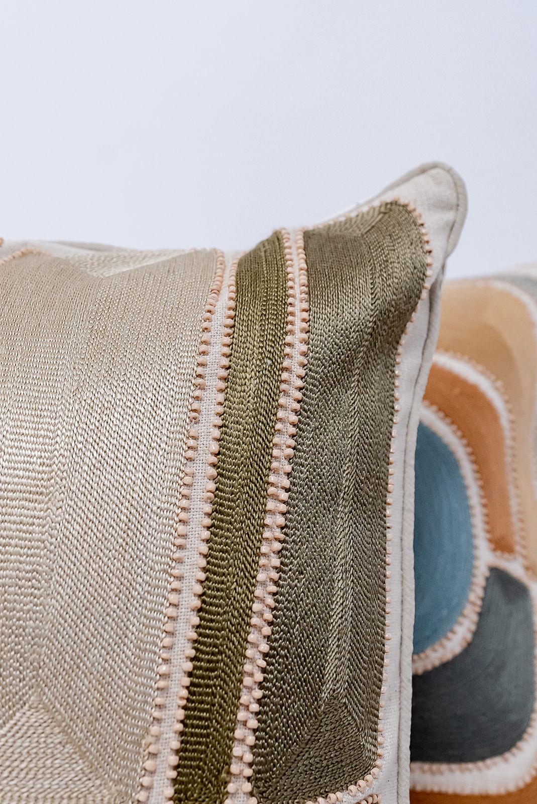 JADE HAND EMBROIDED CUSHION COVER