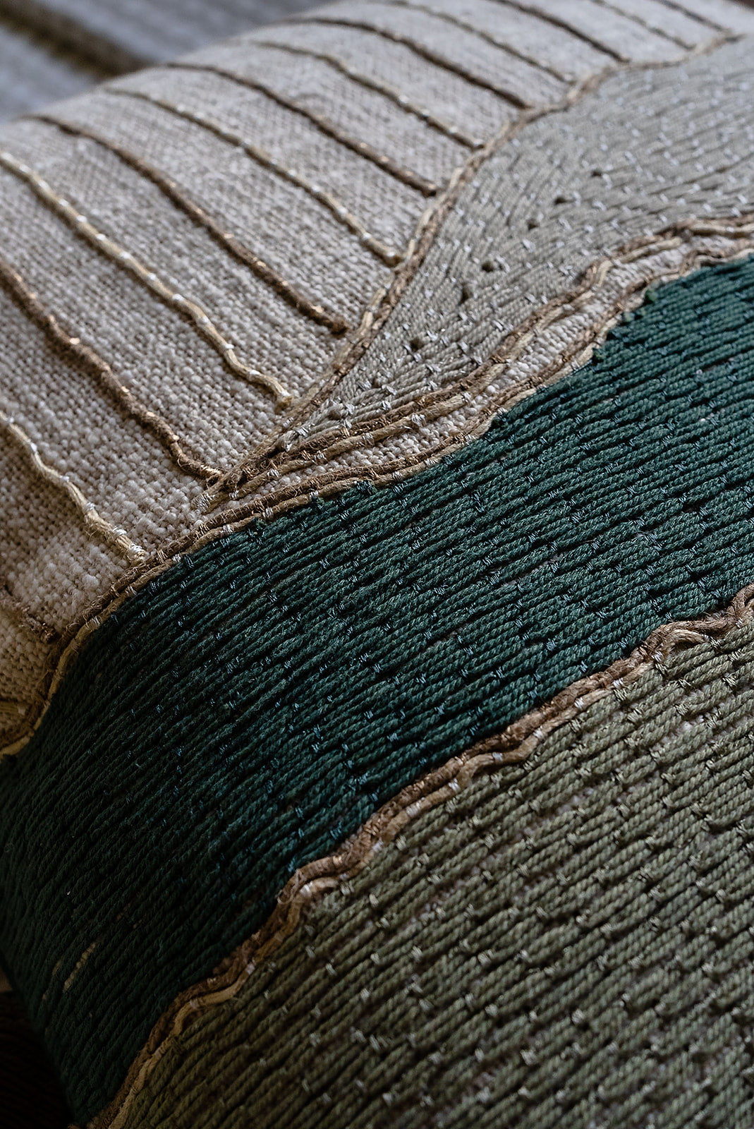 PATINA HAND EMBROIDERED CUSHION COVER