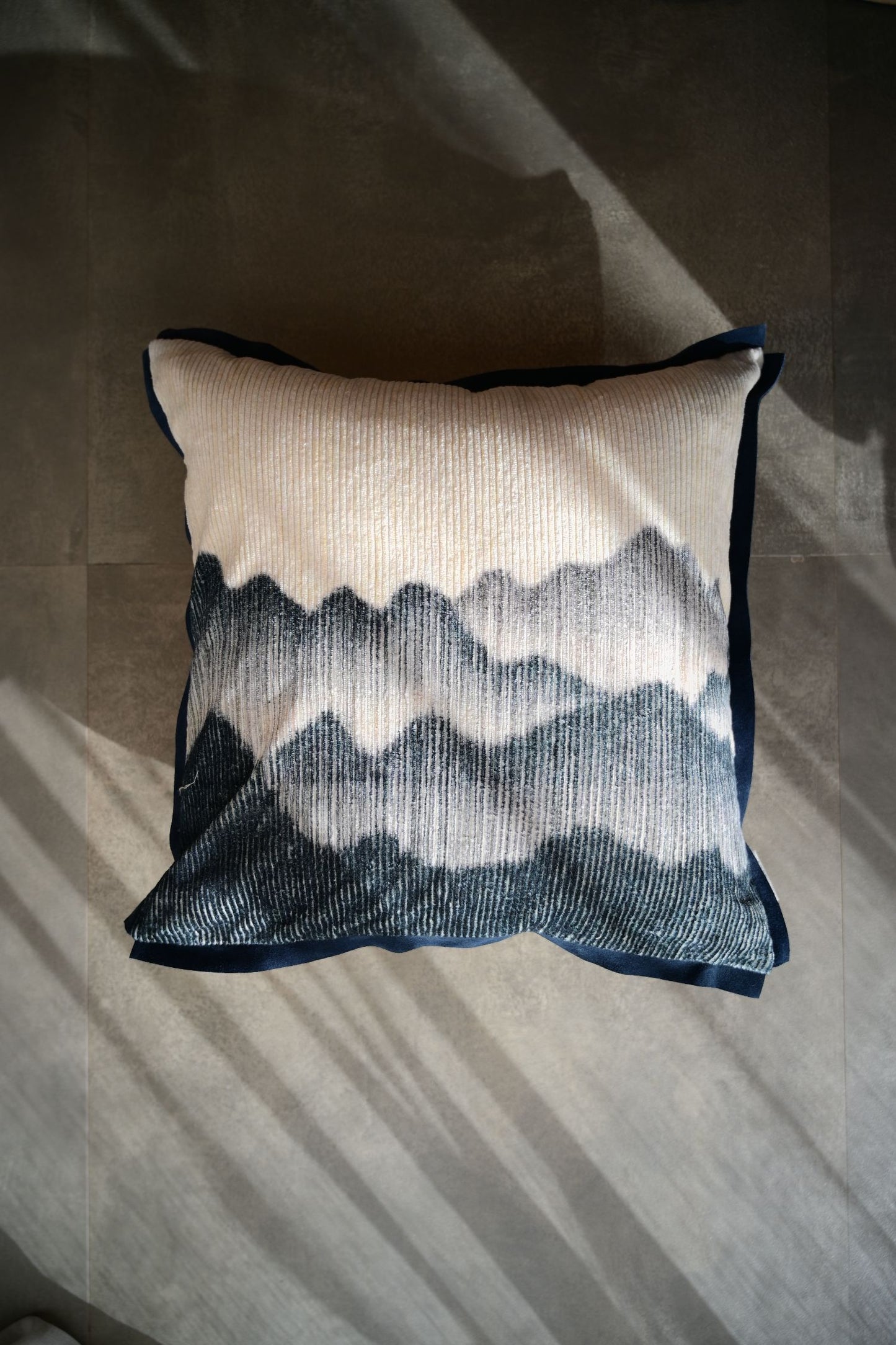 Noir Square Printed & Embroidered Cushion Cover