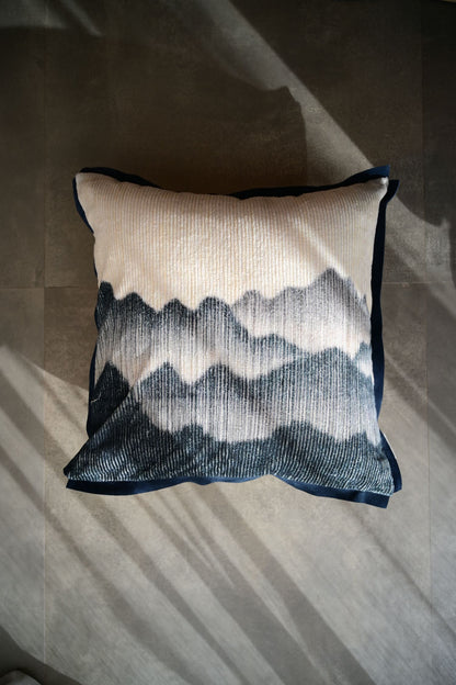 Noir Square Printed & Embroidered Cushion Cover