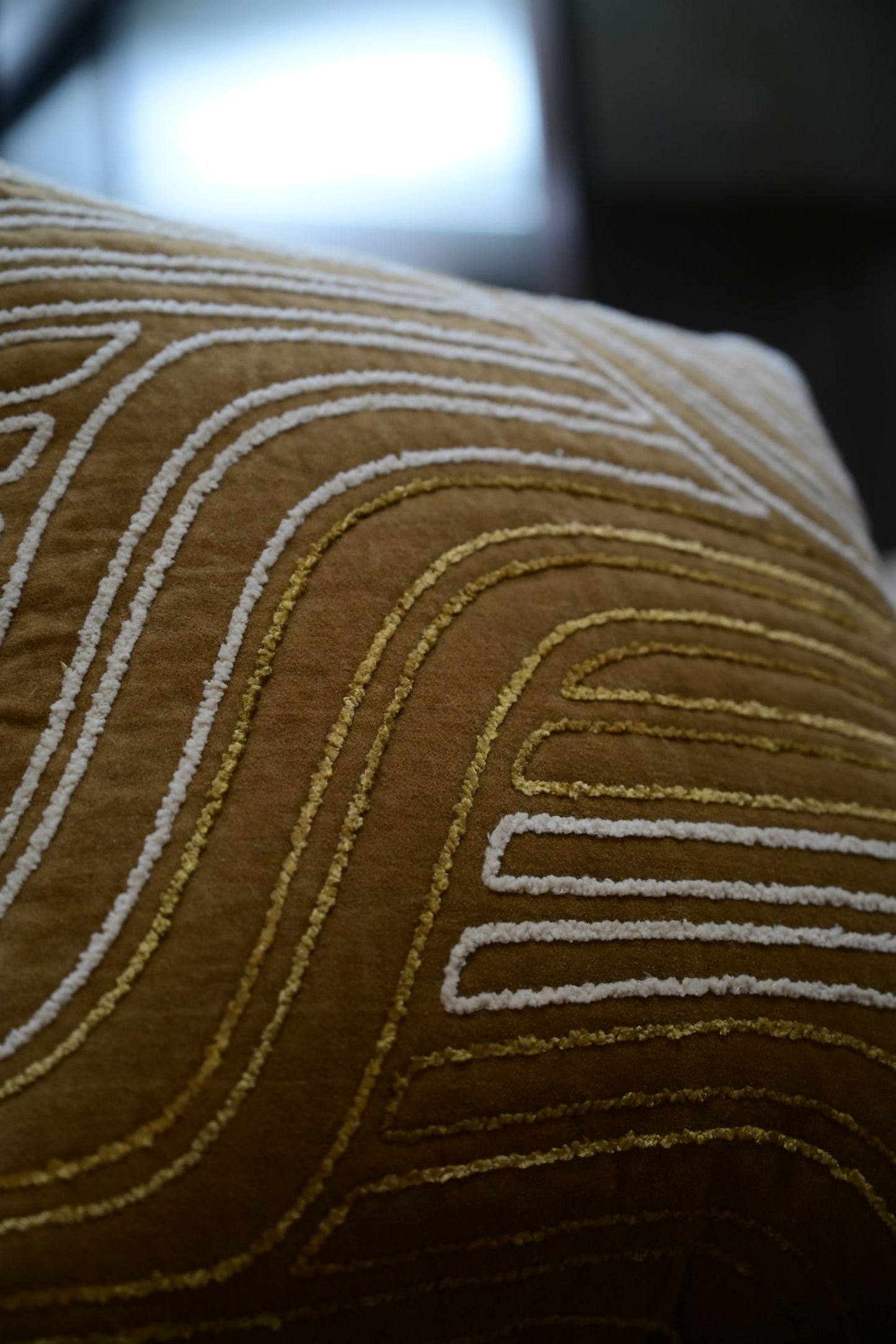 Sakura Brown and Ivory Velvet Cushion Cover