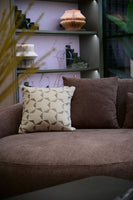 Spire Ivory and Brown Velvet Cushion Cover