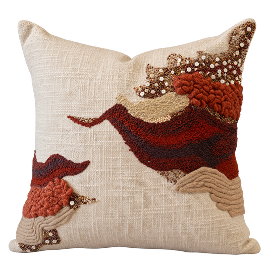 Ruby Hand Embroidered Cushion Cover