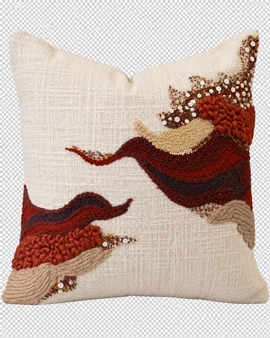Ruby Hand Embroidered Cushion Cover