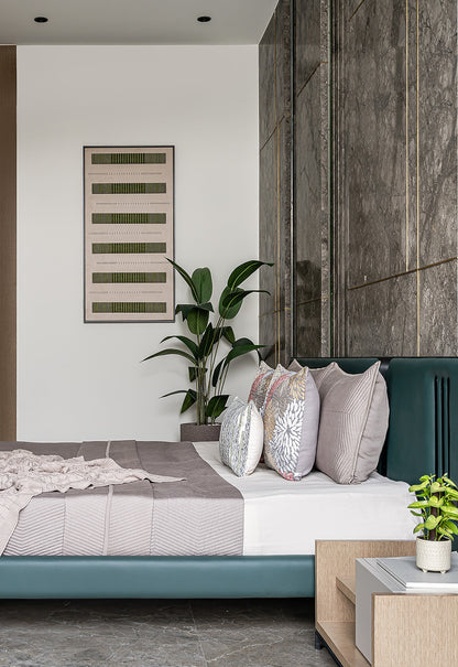 CLIMB OLIVE GREY COTTON SATIN BEDSPREAD SET