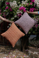Emma Rust Smocked Cotton Cushion Cover