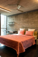 Malta Deep Rose Cotton Bedspread Set