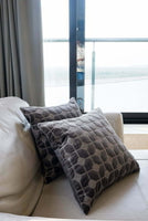 Luna Dark Grey Cotton Velvet Cushion Cover