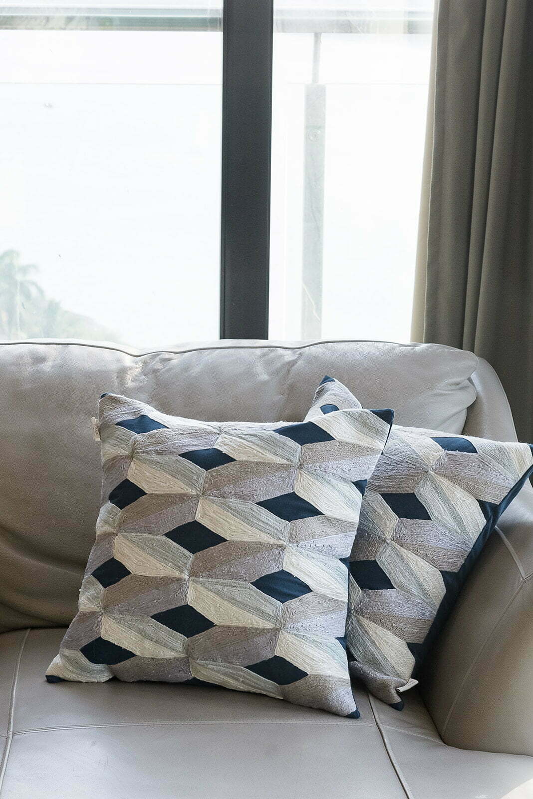 BRAID EMBROIDERED CUSHION COVER