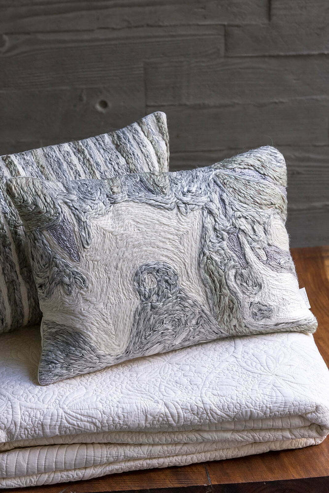 Summer Swirl Embroidered Cushion Cover