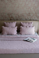 Dancing Lotus Dusty Pink Cotton Bedspread Set