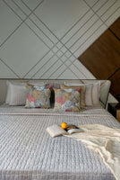 Clarence Silver Gray Velvet Bedspread Set