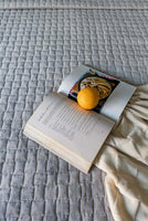 Clarence Silver Gray Velvet Bedspread Set