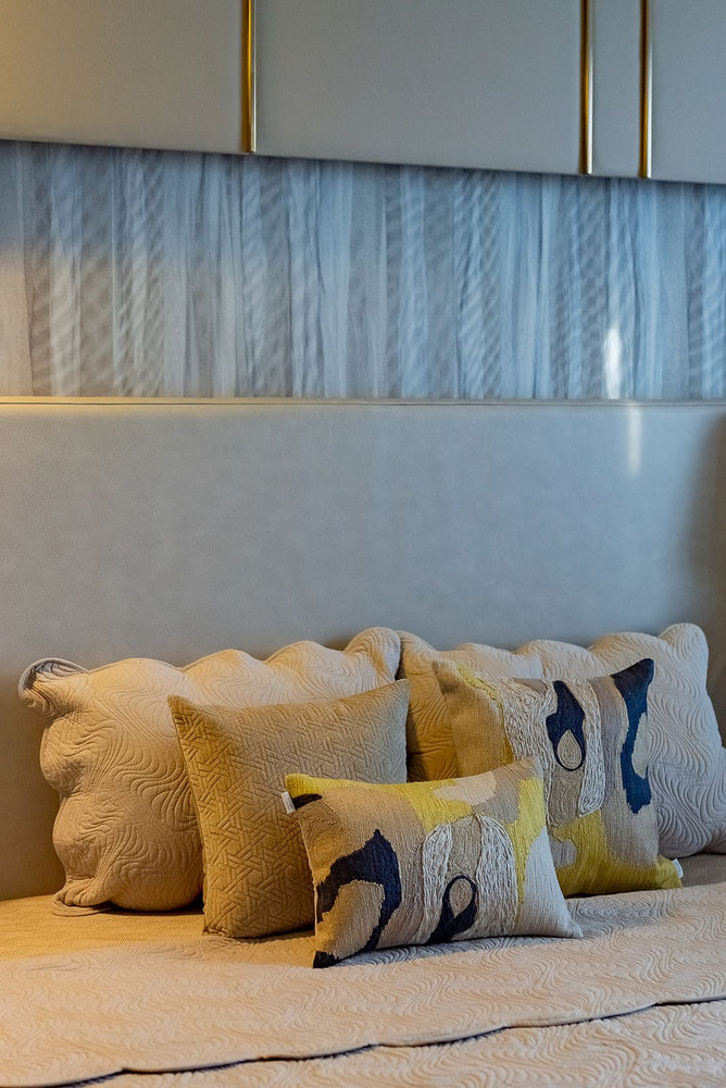 Oriole Emroidered Lumbar Cushion Cover