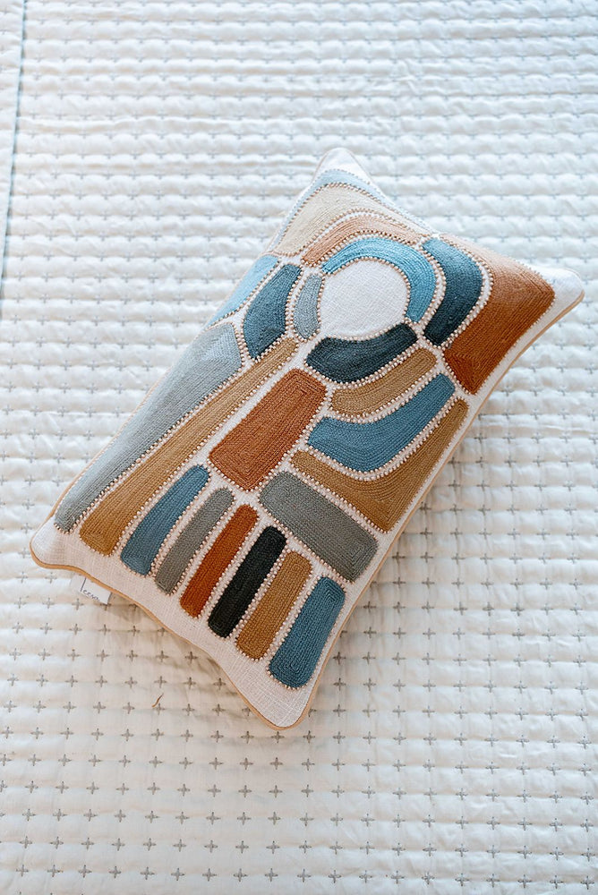 Amber Hand Embroided Lumbar Cushion Cover