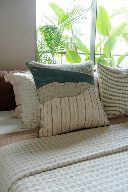 PATINA HAND EMBROIDERED CUSHION COVER