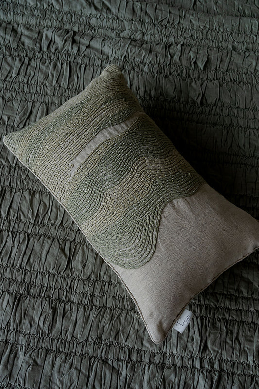 JOALI EMBROIDERED LUMBAR CUSHION COVER