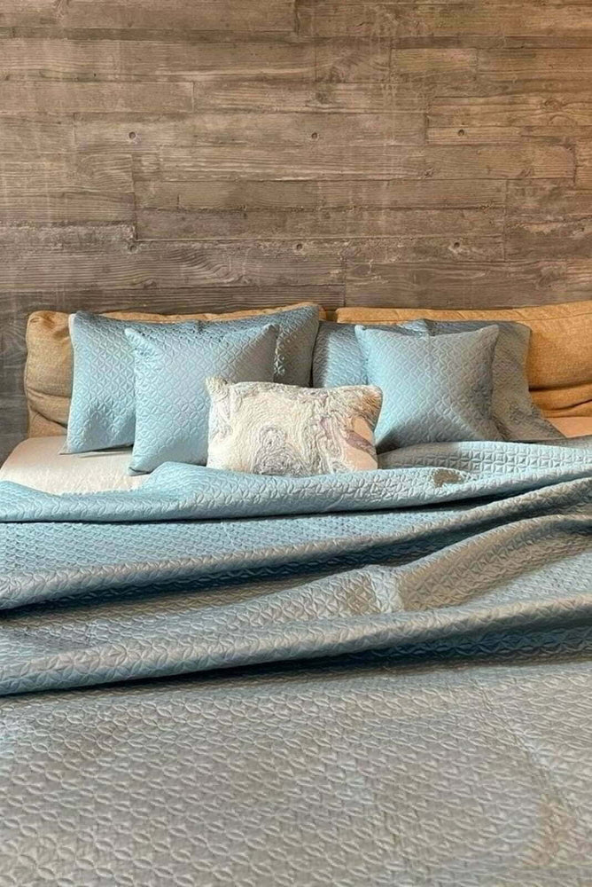 Zaturn Blue Cotton Bedspread Set